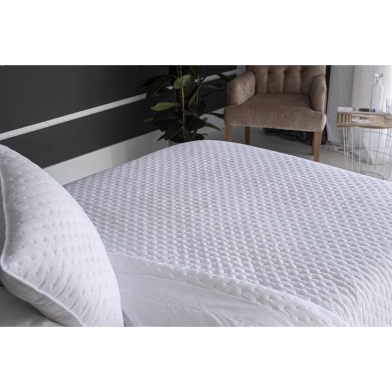 CONJUNTO COLCHA CON PUNTILLA Y FUNDAS DE COJÍN (blanco, Cama 135:235x270)