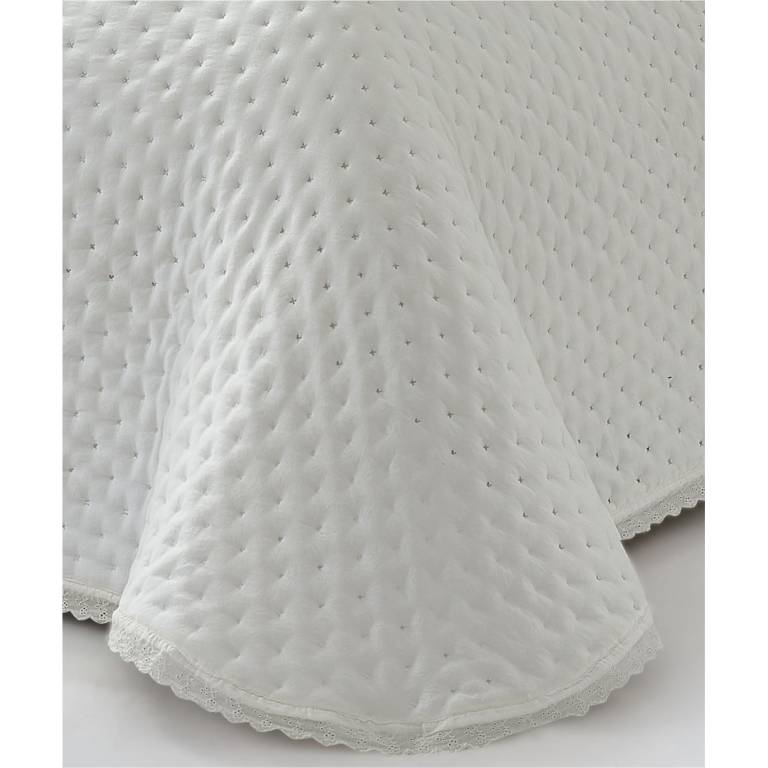 CONJUNTO COLCHA CON PUNTILLA Y FUNDAS DE COJÍN (natural, Cama 090:180x270)