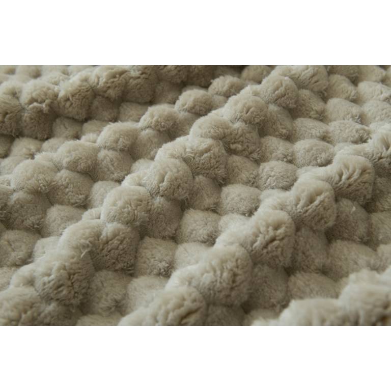 MANTA TEXTURA TACTO SUAVE CON BORREGUILLO (beige, 140x200)
