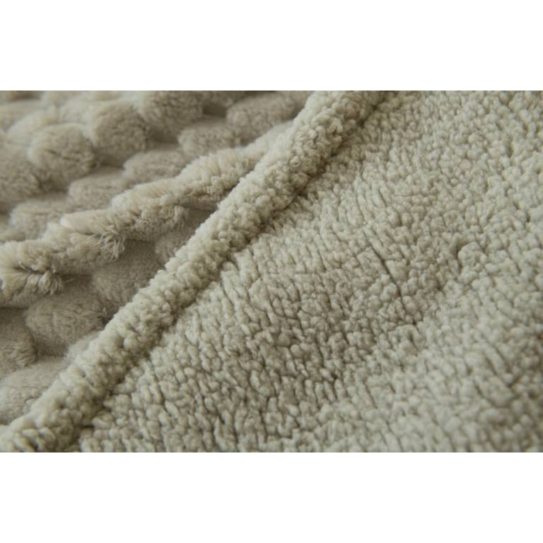MANTA TEXTURA TACTO SUAVE CON BORREGUILLO (beige, 140x200)