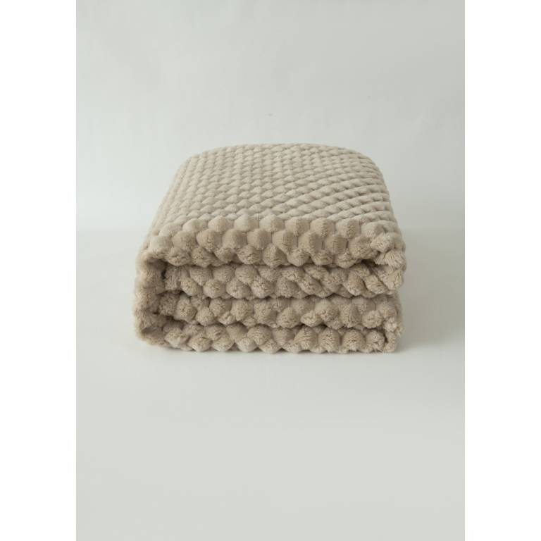 MANTA TEXTURA TACTO SUAVE CON BORREGUILLO (beige, 140x200)