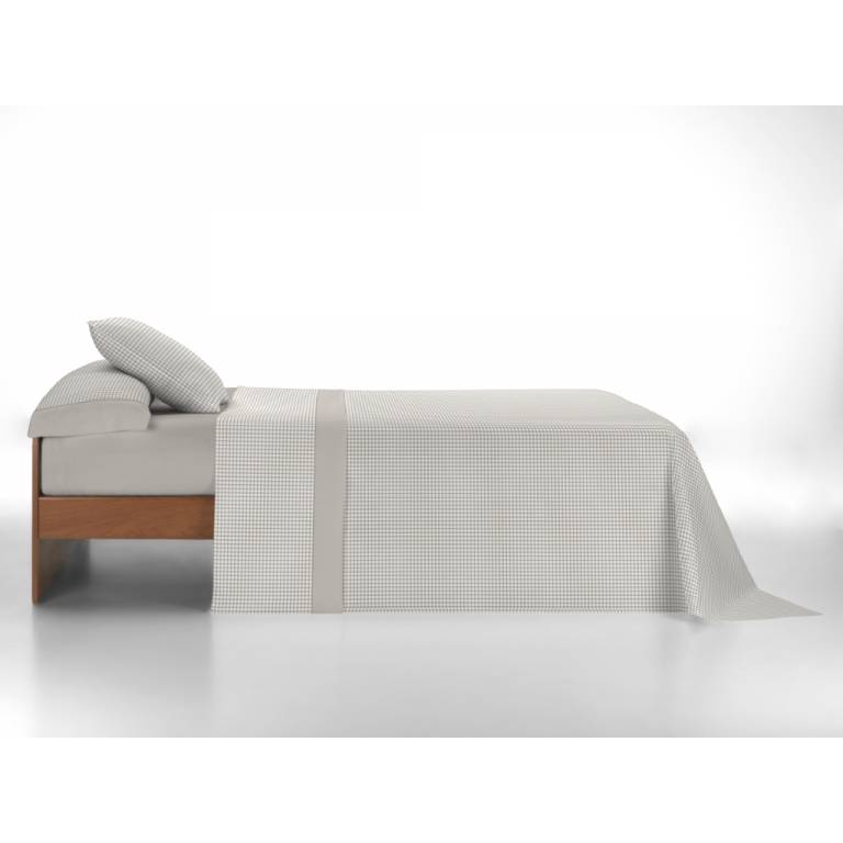 JUEGO SÁBANAS ESTAMPADO VICHY (beige, Cama 160:240x270)
