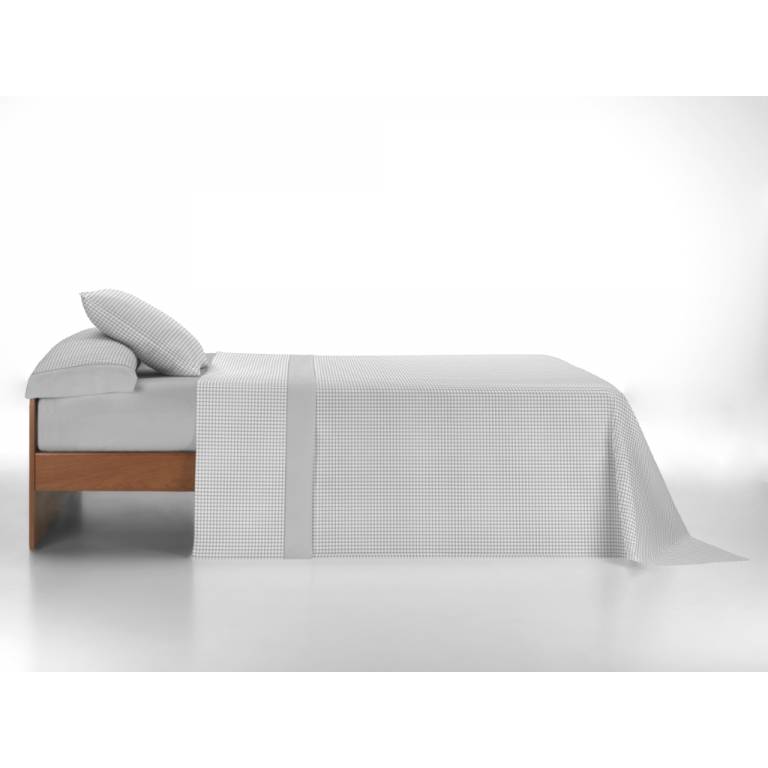 JUEGO SÁBANAS ESTAMPADO VICHY (gris, Cama 160:240x270)