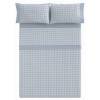 JUEGO SÁBANAS ESTAMPADO VICHY (azul, Cama 105:180x270)