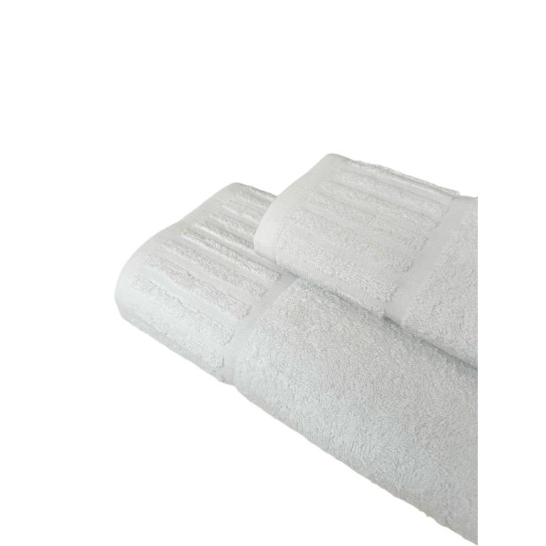 TOALLA FRANJA RAYADA (blanco, 30x50)